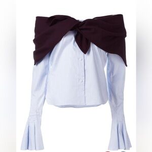 Jacquemus La Reconstruction Cotton Shirt with wool scarf sz 36/ S